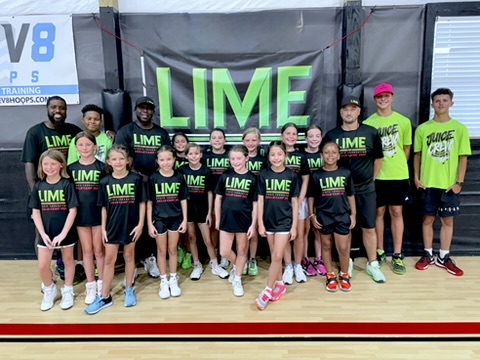 LIME Sports Foundation coaches and young athletes together at basketball camp